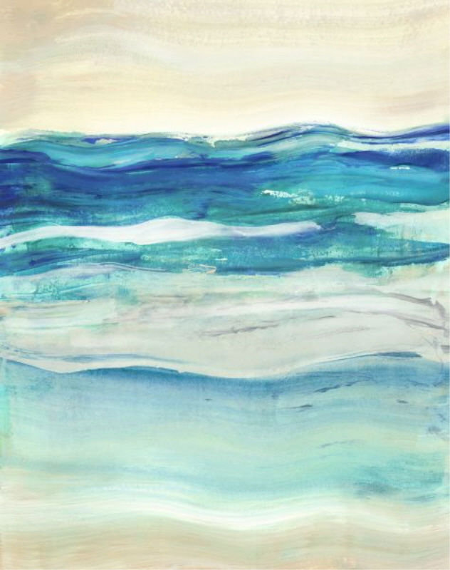 Pelagic Disques VI par Elena Carlie - impression, Image au pinceau gel, H 38 po x l 30 po x P 1,5 po
