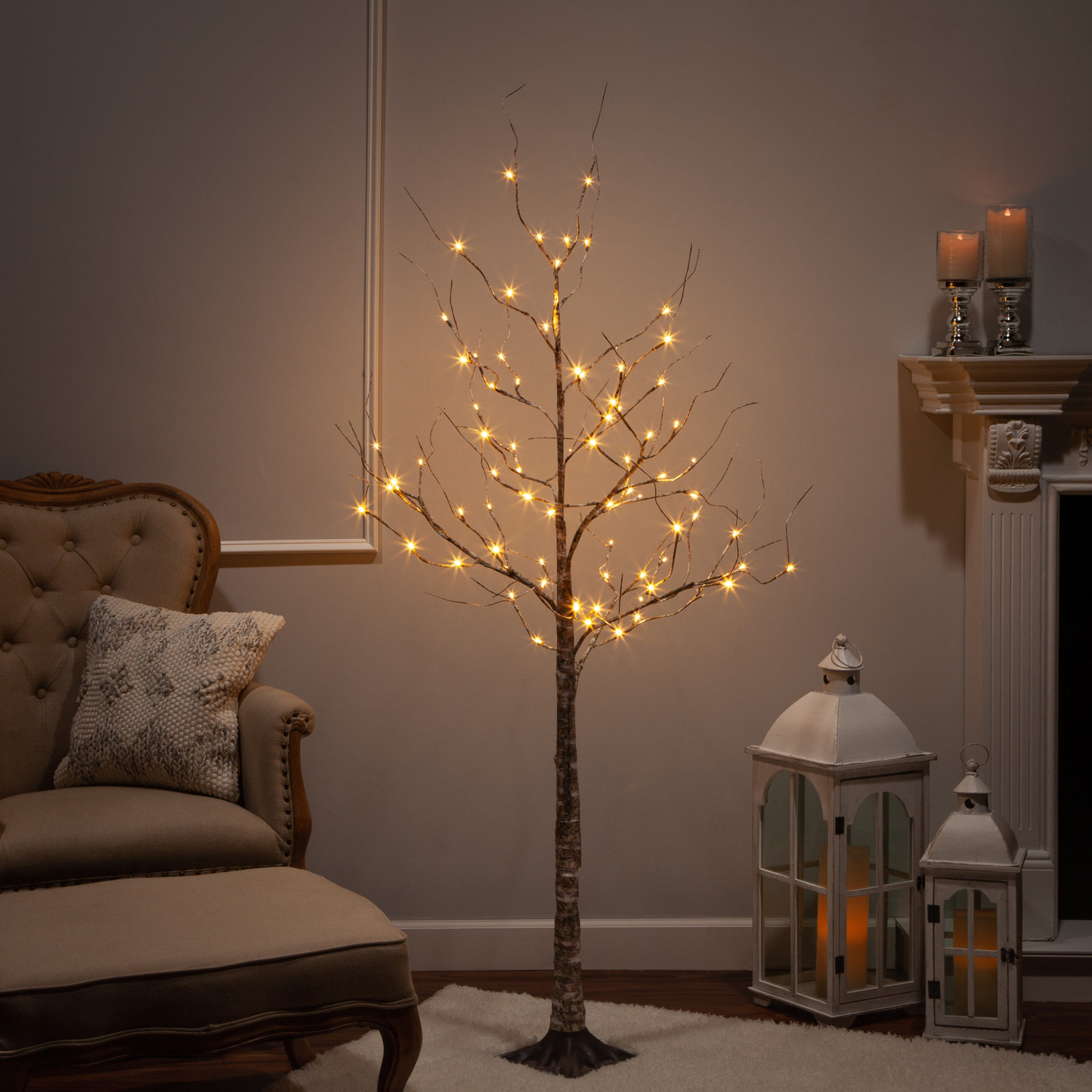 60' Lighted Artificial Pine Christmas Tree