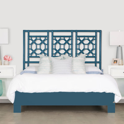 Lattice Back Open-Frame Rattan Headboard