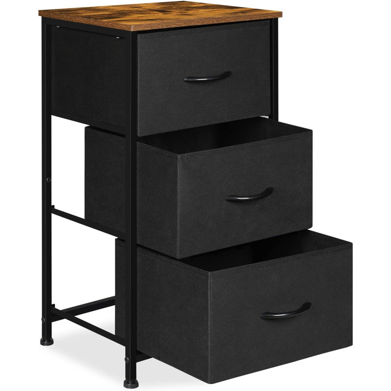 Commode 3 tiroirs Thorgunn, Noir