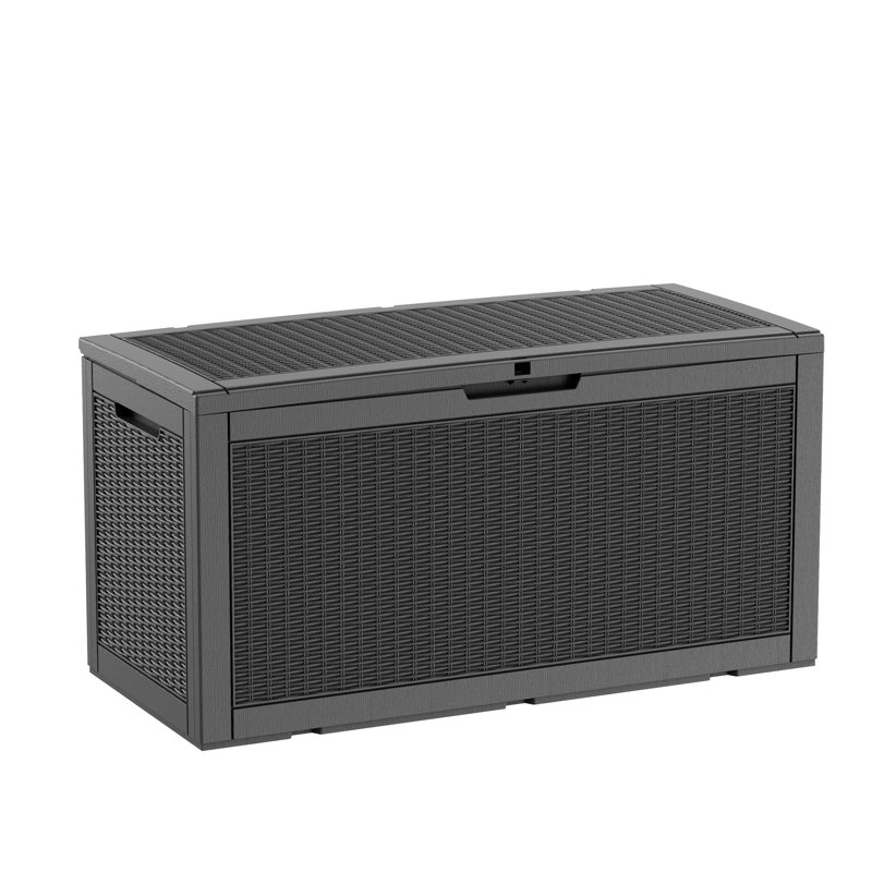 Boîte de rangement 110 gallons, 24.5" H x 48" W x 21.5" D, Noir
