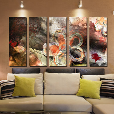 " Painted Petals XV " by Ready2HangArt™ 5 - Pieces