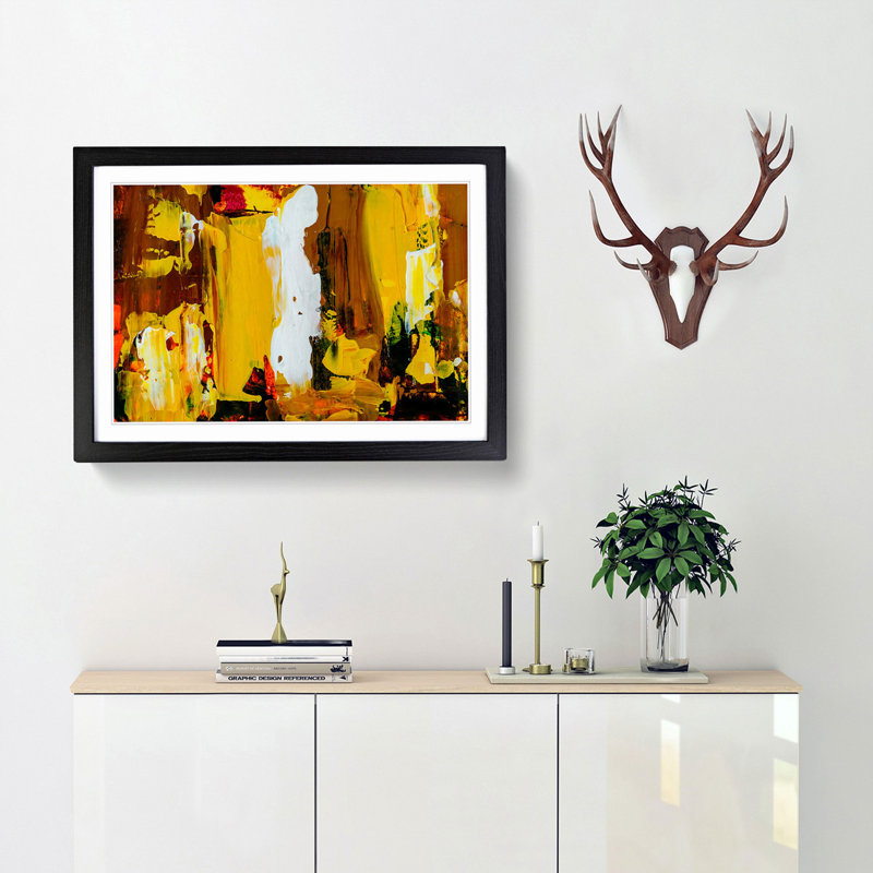 Abstract Art Painting Vol.245 by S.Johnson - Picture Frame Painting Print, Black Framed, 27cm H x 36cm W x 2cm D