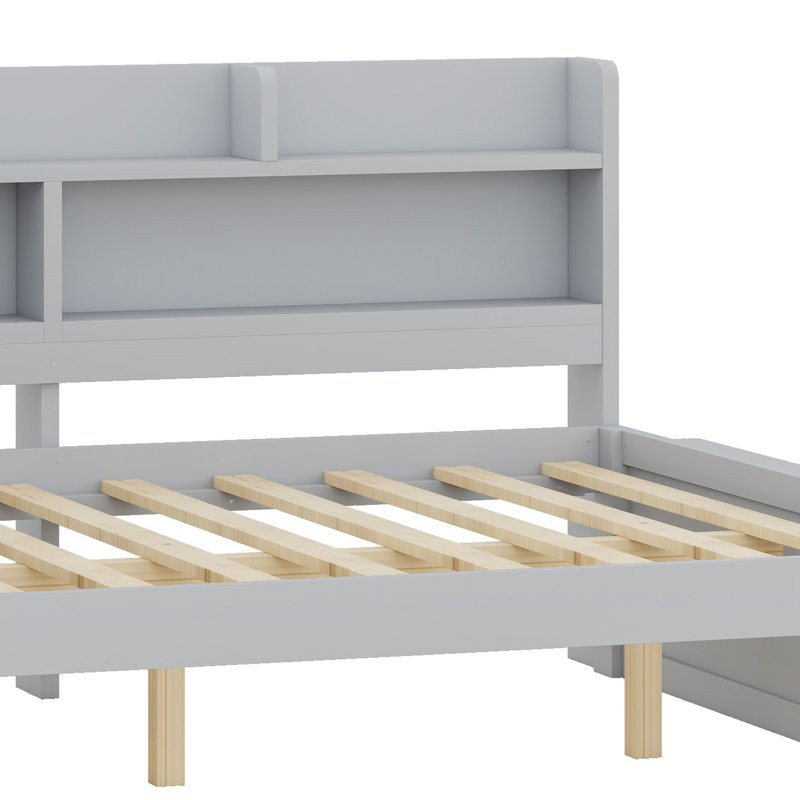 Lit de jour avec rangement et ports USB, confort et connectivité combinés, Gris