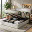 Linen Ottoman Bed with Built-in Cahrging Station, Modern Gas-Lift Storage Bed, Beige/Grey,  EU Double/King 140/160x200cm-1486623898-1486623893