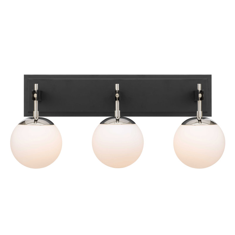 Éclairage pour salle de bain 3 lumières Allie, noir / nickel poli, Noir / nickel poli