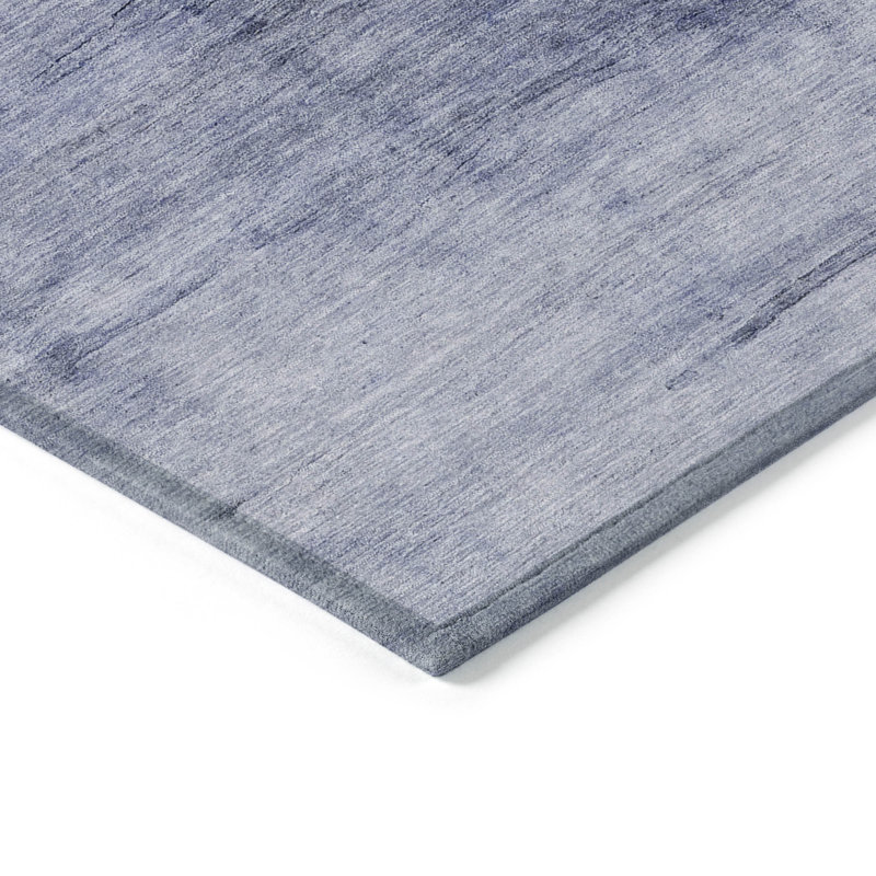 HomeRoots 3' X 5' Navy Blue And Sky Blue Abstract Washable Indoor Outdoor Area Rug