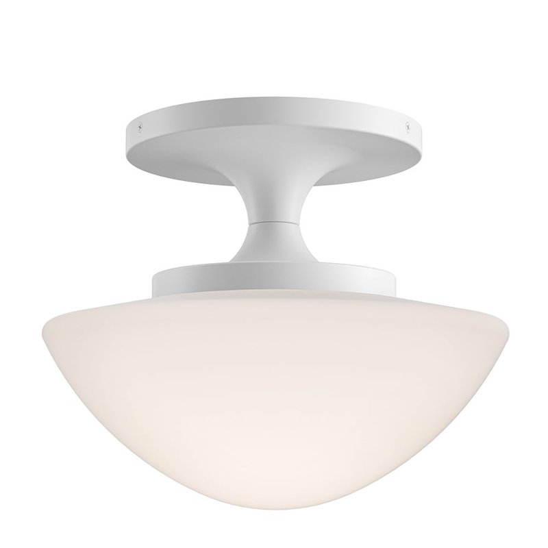 Hinkley Knox Semi-Flush Mount Schoolhouse Ceiling Light, Chalk White
