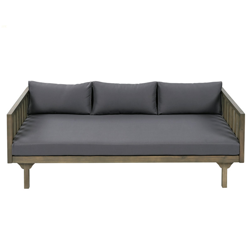 CLAREMONT 3 SEATER DAYBED (GREY WOOD+GREY CUSHION), Gray, Gray