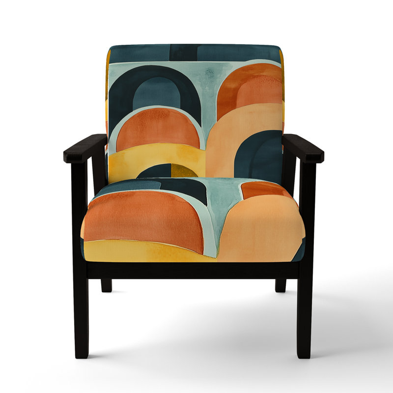 Fauteuil décoratif abstrait géométrique abstrait, Black Square Arms