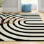 Tapis géométrique noir / beige Aluesi-1712970547