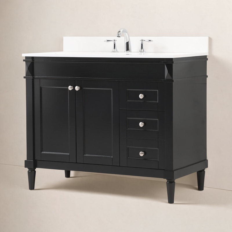 Ensemble de meuble-lavabo simple 42 po Readington, Noir, 42"
