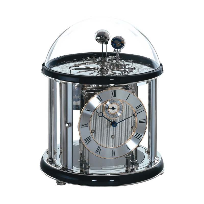 Roman Numeral Tabletop Clock, Black/Silver