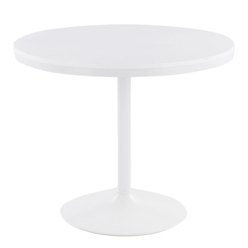 Chambord Round Metal Base Dining Table, White