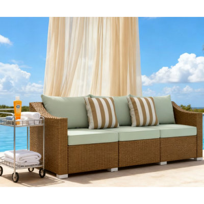 Mobilier d'extérieur avec coussins et coussins décoratifs tissés à la main, durable et résistant aux intempéries