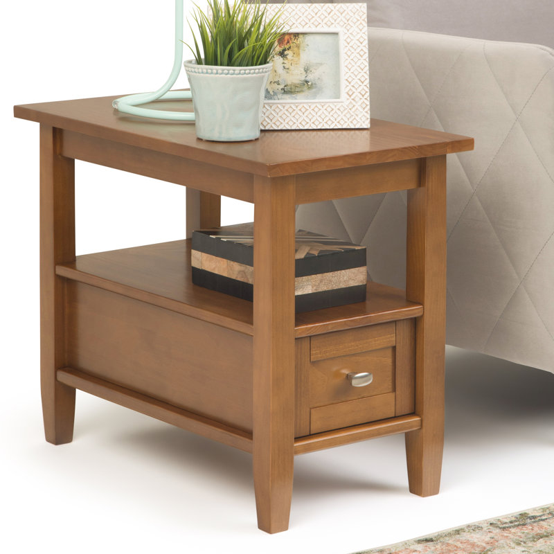 Warm Shaker - Table d'appoint étroite - Brun clair doré, Marron clair