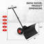 40.4 in. Double-Rod Metal Rolling Snow Pusher Shovel with Adjustable Steel Blade Angle and Wheels-137344565