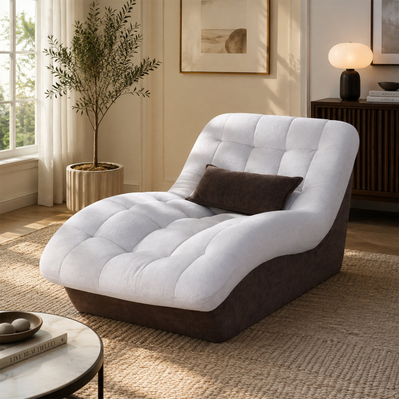Canapé-lit surdimensionné de 67 po avec méridienne à compression, canapé-lit confortable avec revêtement en chenille et siège profond pour le salon ou l’appartement, sans assemblage