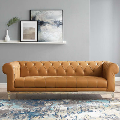 Canapé Chesterfield en cuir capitonné à boutons Idyll