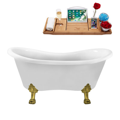 62.2'' x 30.7'' Soaking Acrylic Bathtub