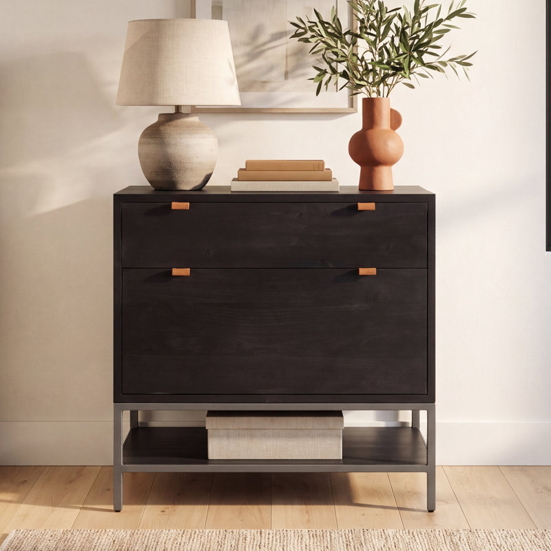 Loki Modular Filing Cabinet, Black Wash Poplar
