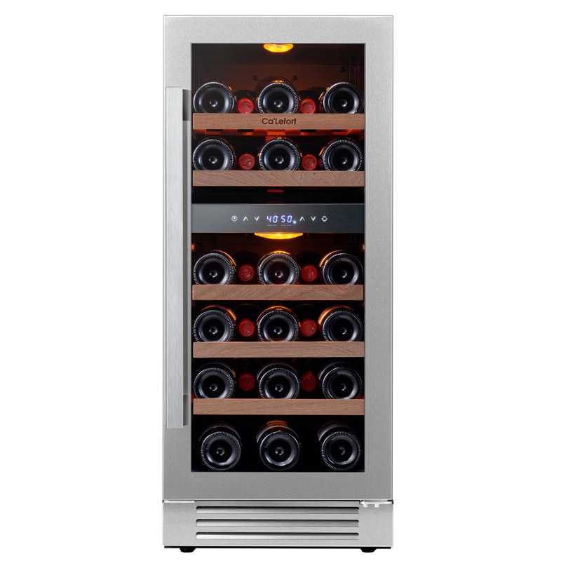 Calefort 15'' Wine Refrigerator 28 Bottle Dual Zone Built-in Wine Cooler