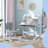 Height Adjustable Kids Desk and Chair Set w/ Reading Rack-1619745808