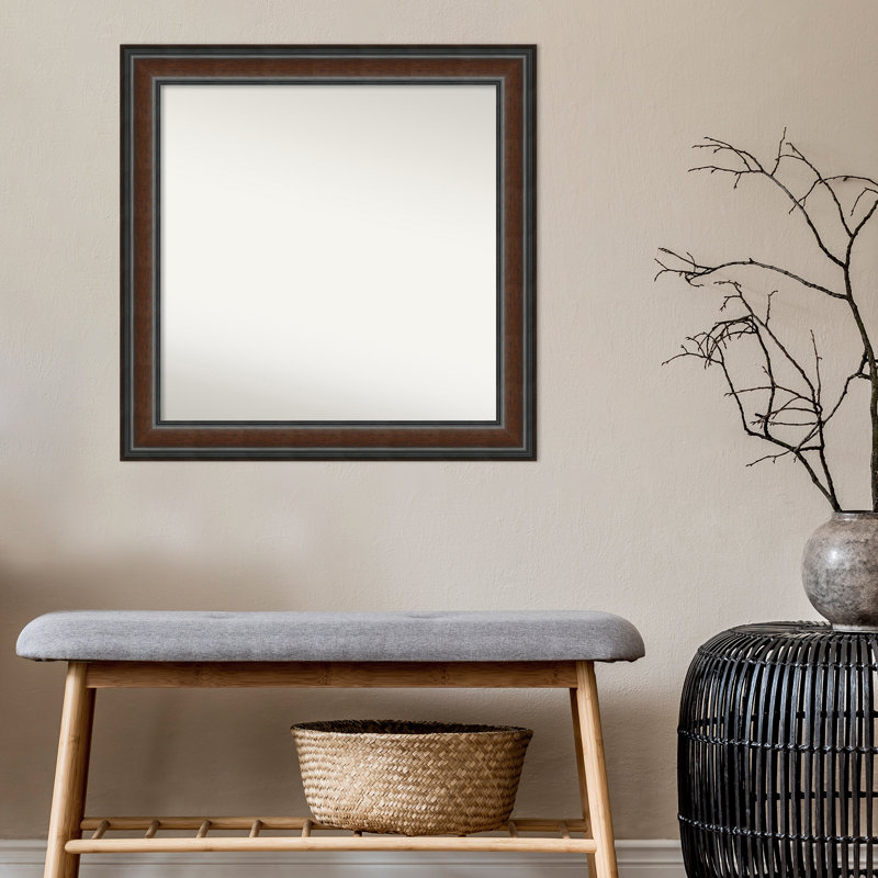 Halcott Solid Wood Rectangle Wall Mirror, 26.75" H x 26.75" W