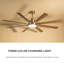 Ventilateur de plafond à 72 pales de 72 pouces avec 3 lumières à DEL à intensité variable et télécommande, moteur à courant continu réversible silencieux, fonction de lumière de mémoire, grand ventilateur de plafond intérieur extérieur pour maison de campagne, grande pièce, patio et abri de jardin-561163176