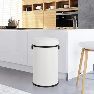 Poubelle commerciale en acier inoxydable 17 gallons avec couvercle pivotant - résistant aux empreintes digitales