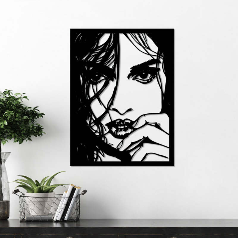Accessoire mural élégant en métal, noir, 22,0 po x 16,5 po | Fabrication 100% métal, épaisseur: 0,06 po | Conception légère (2,7 lb) | Parfait pour la décoration intérieure et l'esthétique moderne