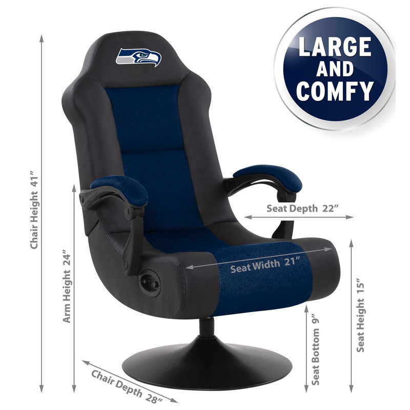Seattle Seahawks Blue Ergonomic Gaming Chair with Bluetooth
