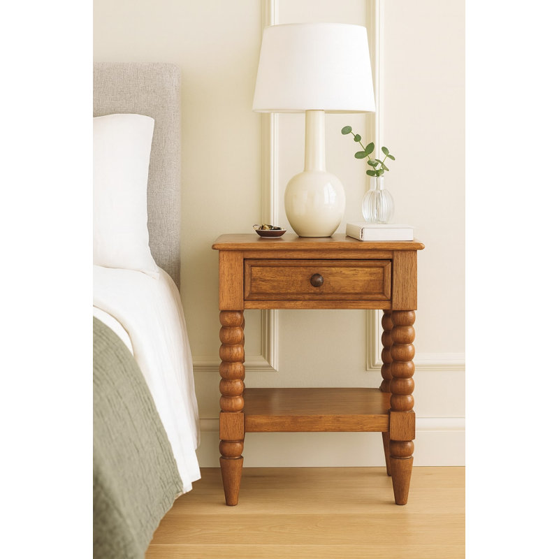 45cm W Solid Wood Bedside Table