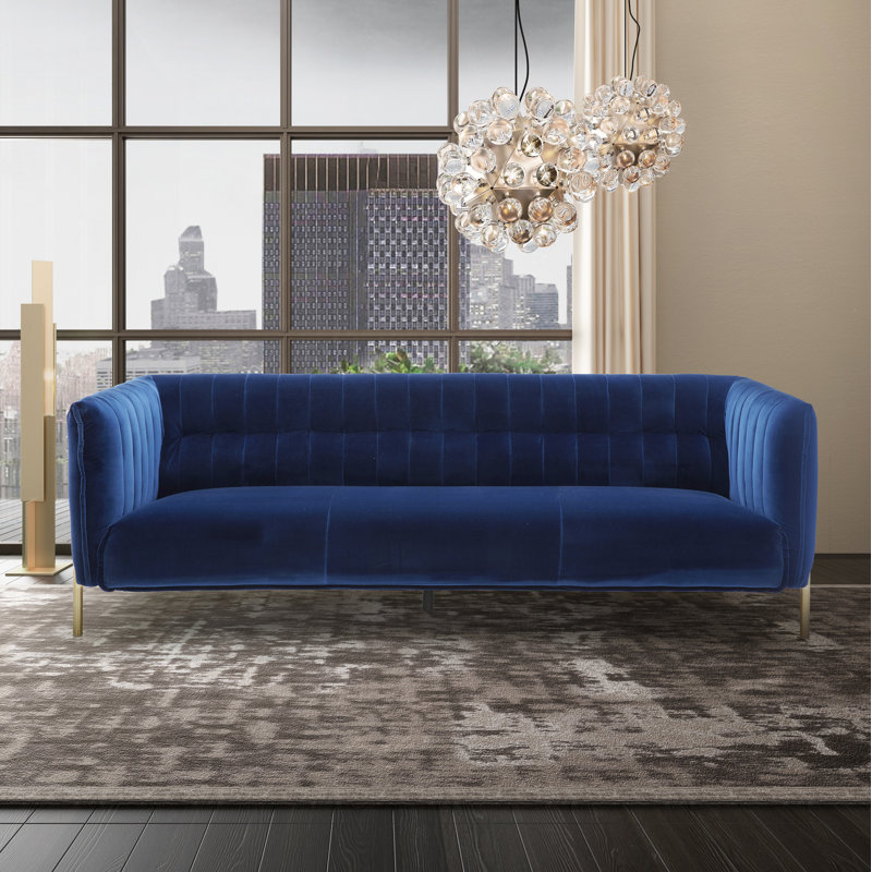 Thielen 61.8'' Velvet Loveseat, Blue Velvet