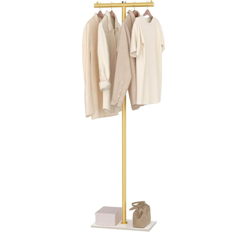 Metal Freestanding Coat Rack, Golden Yellow