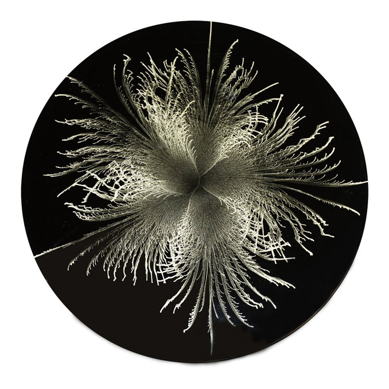 Silver Feather Round Placemat