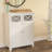 Woodley Freestanding Floor Accent Bathroom Storage Cabinet with Dual-Shelf and Cross Molding