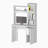 White 3-Tier Storage Shelves Computer Desk