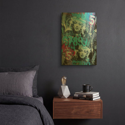 «Monroe Street 2» par David Drioton, art mural en métal doré, 12 po x 16 po