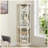 Modern Lighted Glass Display Cabinet with Adjustable Shelves-813185952