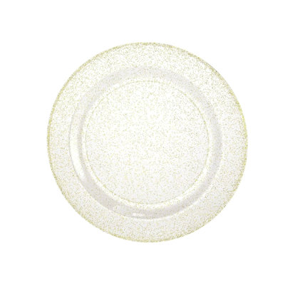  Assiettes plates rondes en plastique doré de 9 pouces avec motif scintillant - assiettes jetables élégantes pour fêtes, mariages, événements, vaisselle durable, élégante et réutilisable (40)