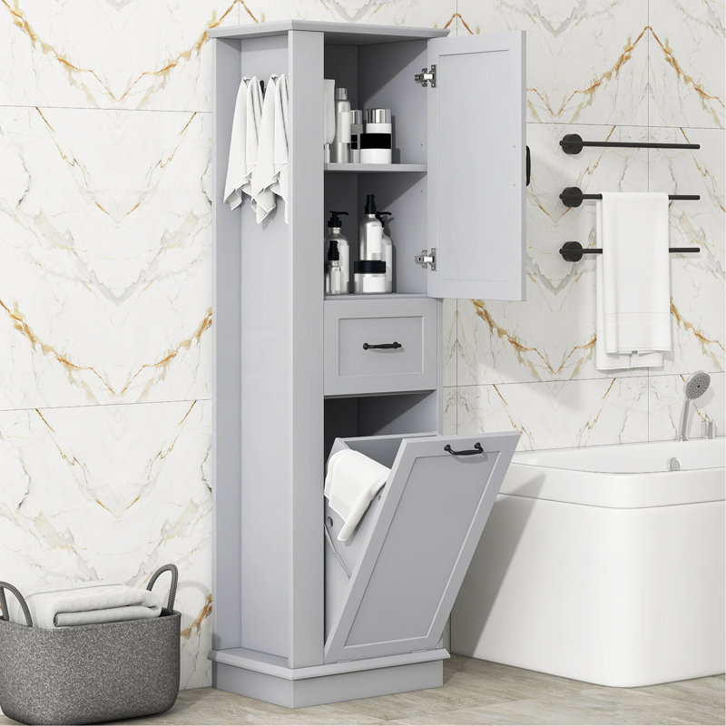 Grande armoire de rangement moderne - compartiment inclinable, tablettes réglables, capacité de 80 lb, charnières à fermeture en douceur, poignées en alliage d'aluminium pour l'organisation de la salle de bain et de la maison