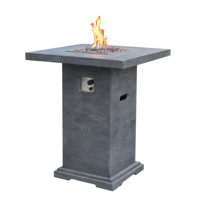 Square Concrete Propane Smokeless Fire Pit Table