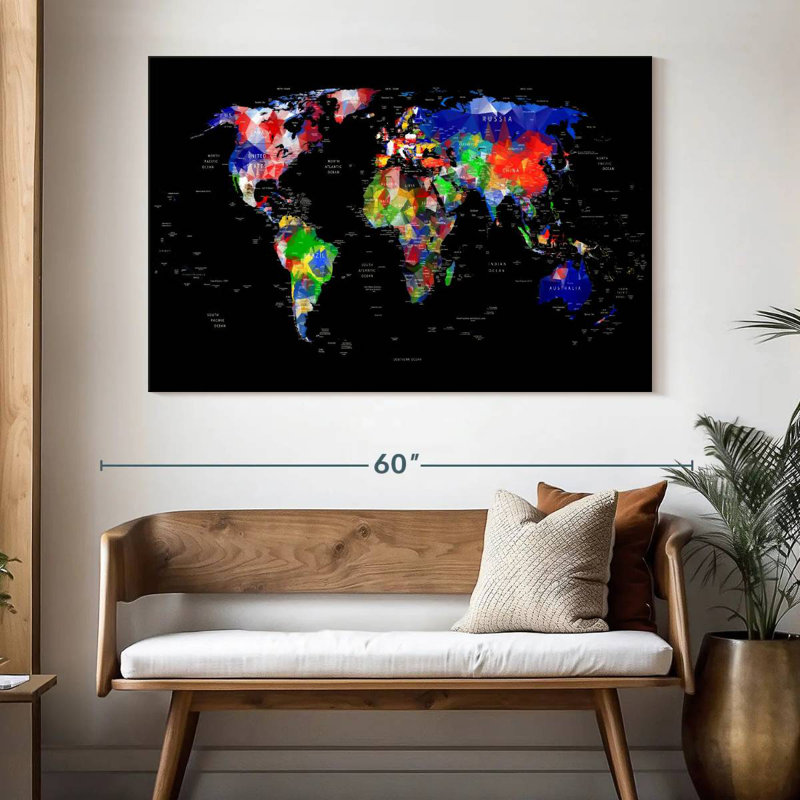 Aliaz Geometric Map, 34" H x 51" W