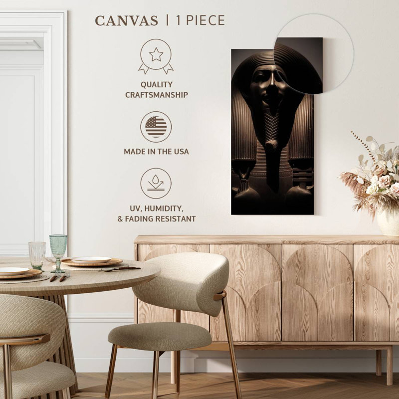 Bronze Pharaoh Statue, H 24 po x l 12 po