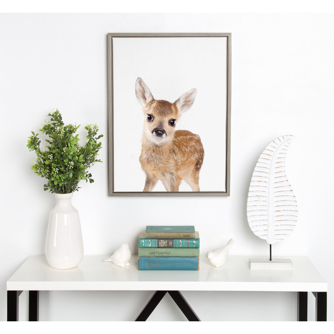 Animal Studio Deer by Amy Peterson Framed Canvas Wall Art Print Trinx