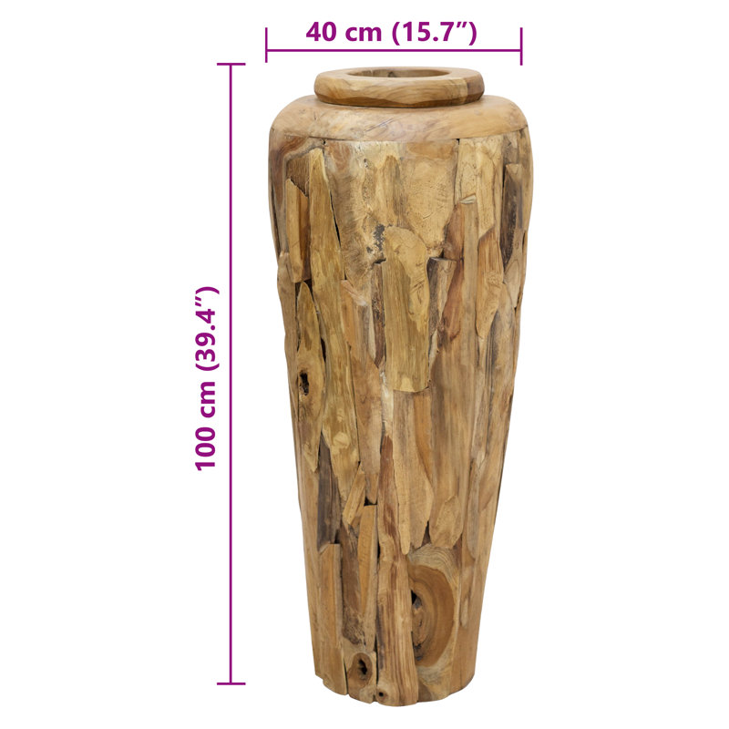 Amher Handmade Wood Floor Vase