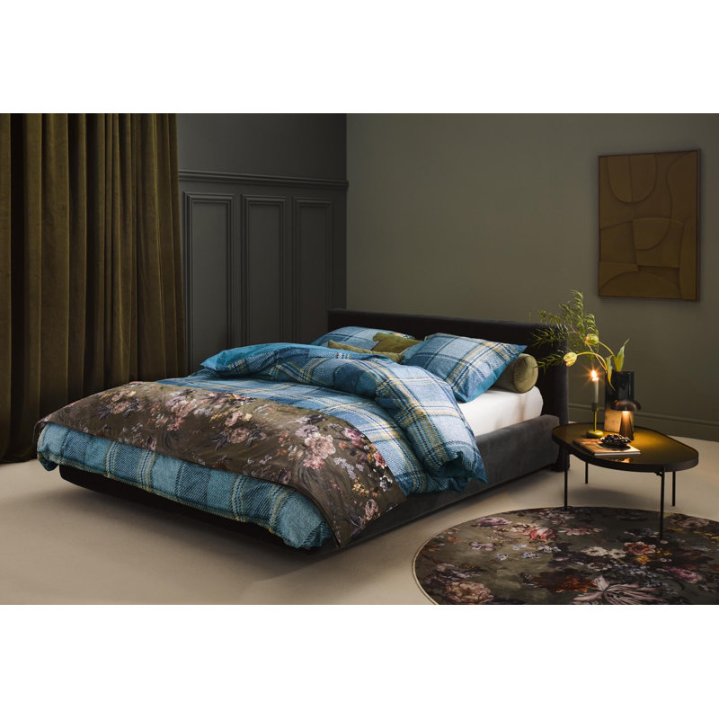Cotton Plaid Duvet Cover with Pillowcases