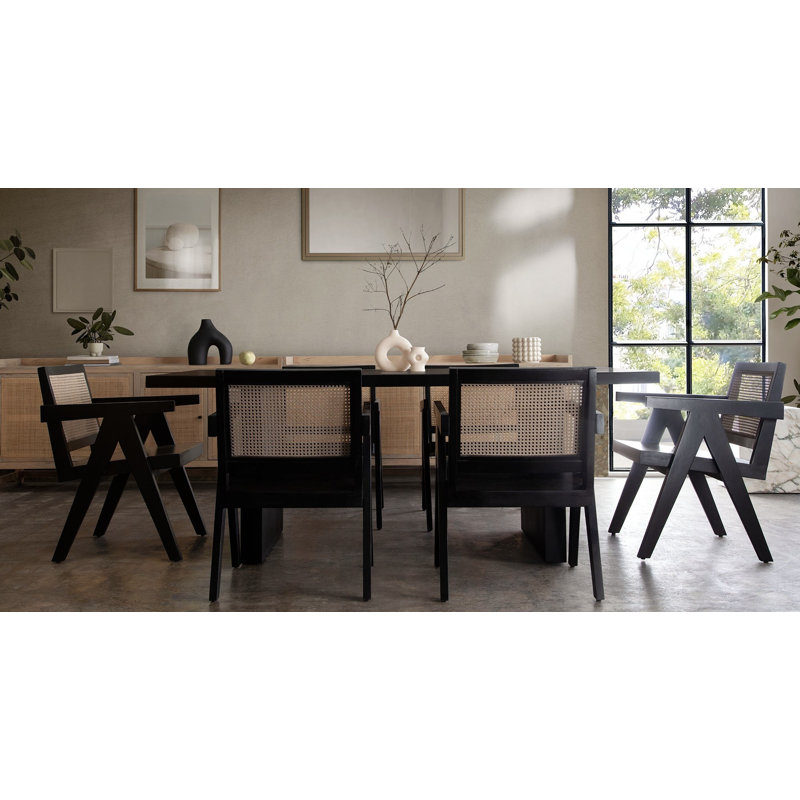 Sonoma 80" Wood Dining Table In Black Finish
