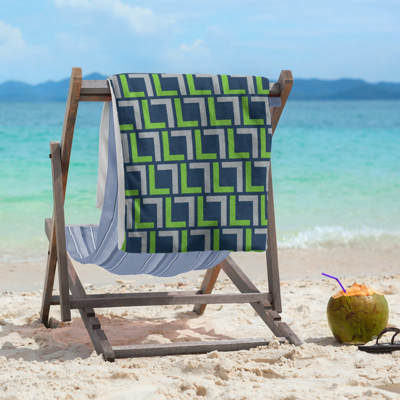 Beach Towel, College Navy/Action Green/Wolf Gray